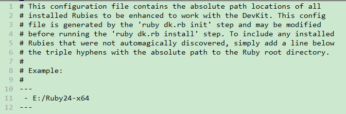 配置ruby的安装目录